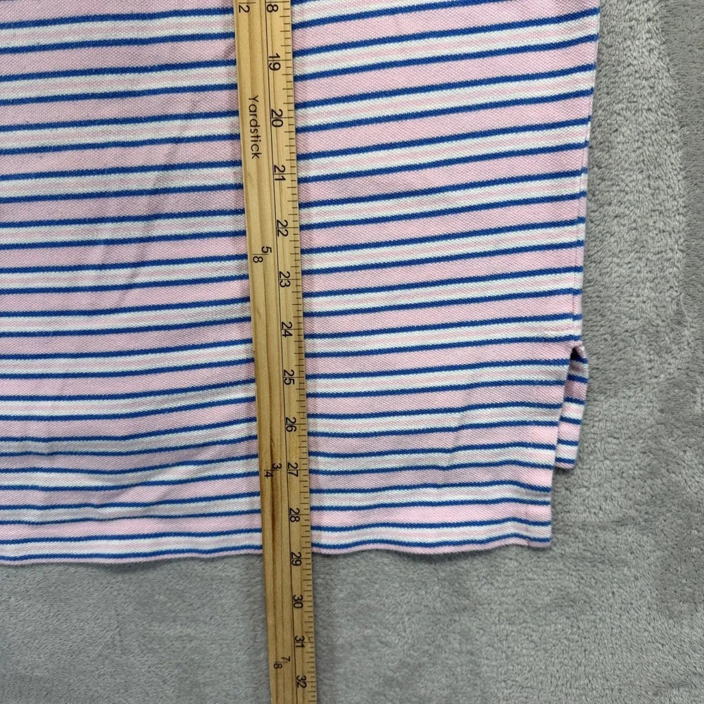 Vintage Polo Ralph Lauren Polo Shirt Mens L Pink Striped Short Sleeve Preppy Y2k